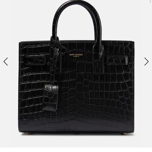 YSL sac de Jour Black Croc-Embossed Women's Bag